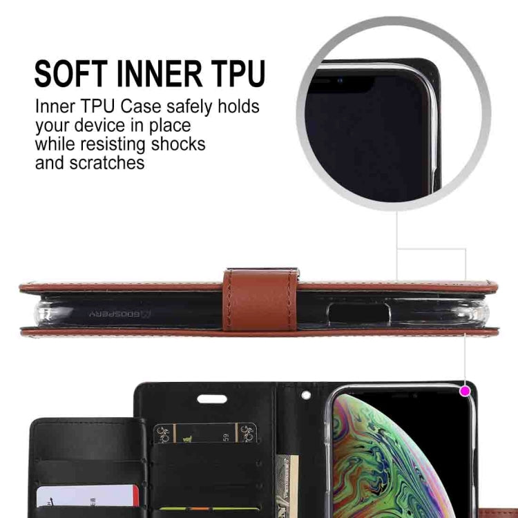 For iPhone XS Max GOOSPERY RICH DIARY Crazy Horse Texture Horizontal Flip Leather Case with Card Slots & Wallet