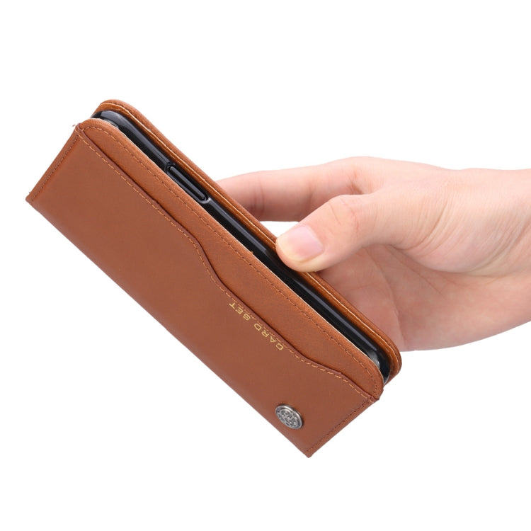 For iPhone XS Max Knead Skin Texture Horizontal Flip Leather Case with Photo Frame & Holder & Card Slots & Wallet