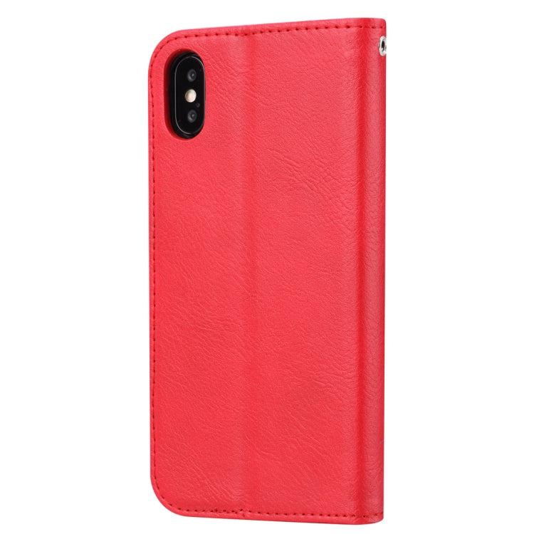 For iPhone XS Max Knead Skin Texture Horizontal Flip Leather Case with Photo Frame & Holder & Card Slots & Wallet