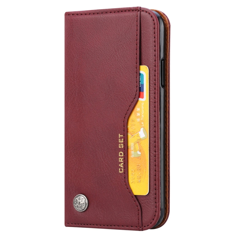 For iPhone XS Max Knead Skin Texture Horizontal Flip Leather Case with Photo Frame & Holder & Card Slots & Wallet