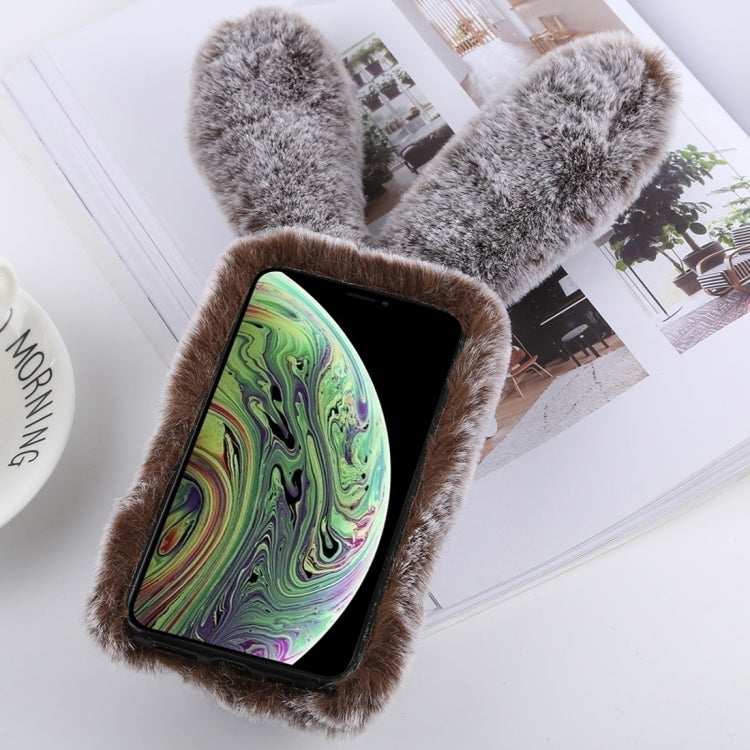 For iPhone XS Max Cute Rabbit Ears Style Plush Case