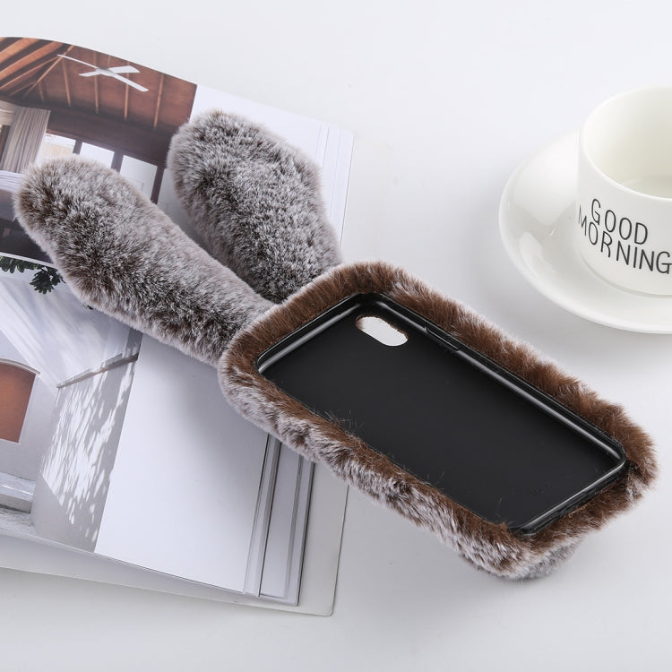For iPhone XS Max Cute Rabbit Ears Style Plush Case
