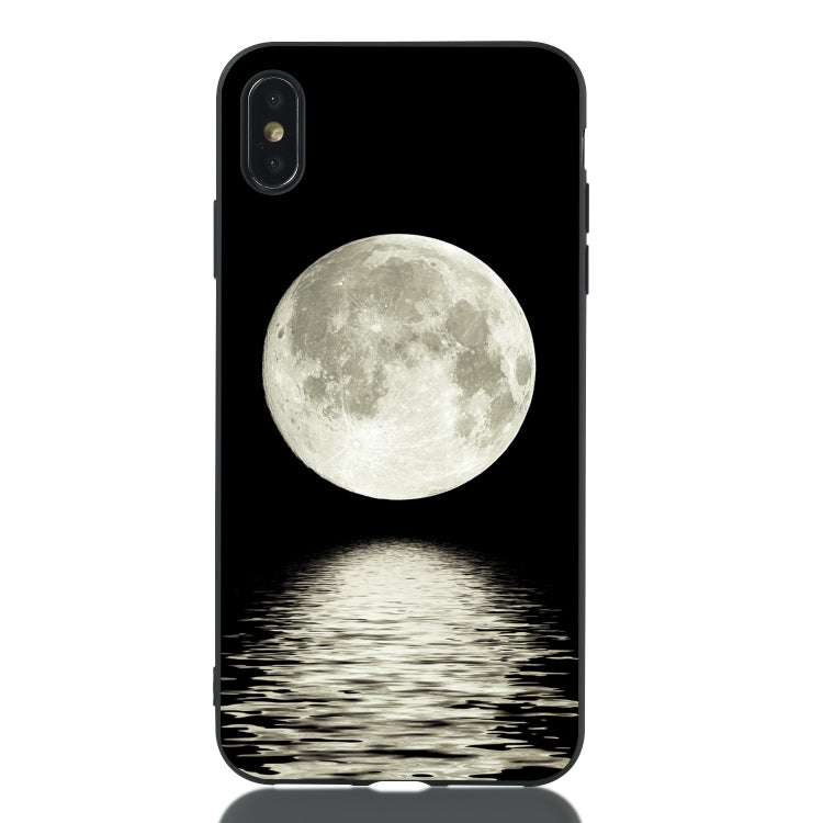 For iPhone XS Max Moon Painted Pattern Soft TPU Case