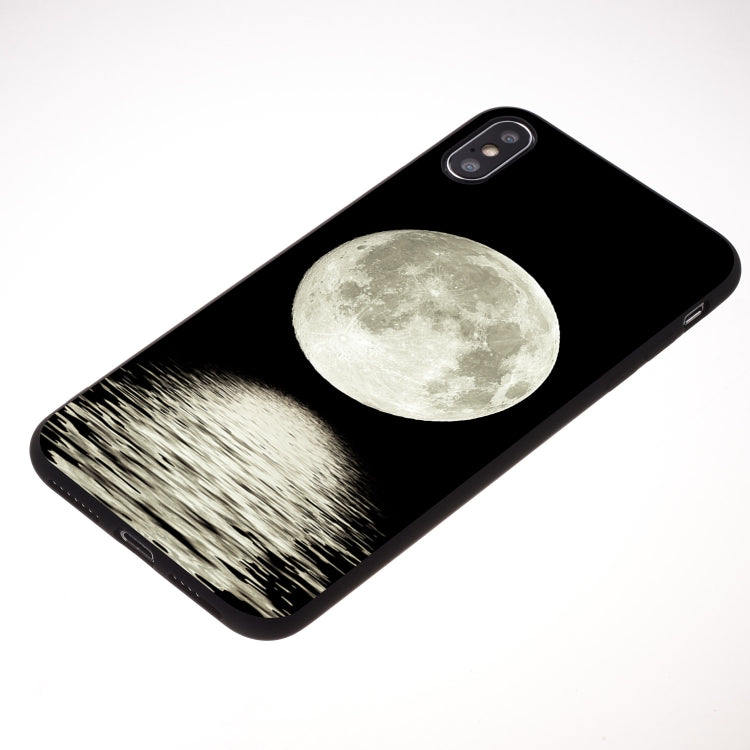 For iPhone XS Max Moon Painted Pattern Soft TPU Case