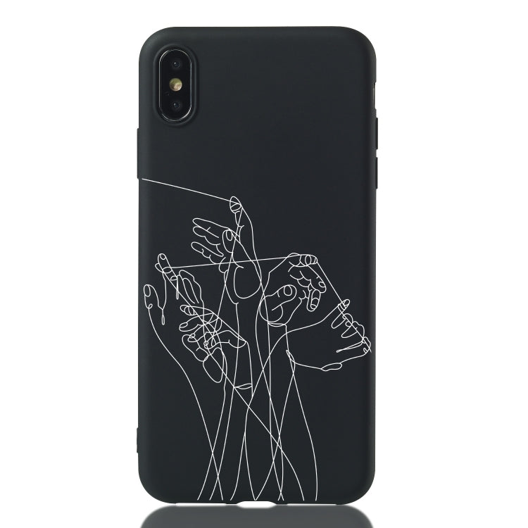 For iPhone XS Max Five Hands Painted Pattern Soft TPU Case