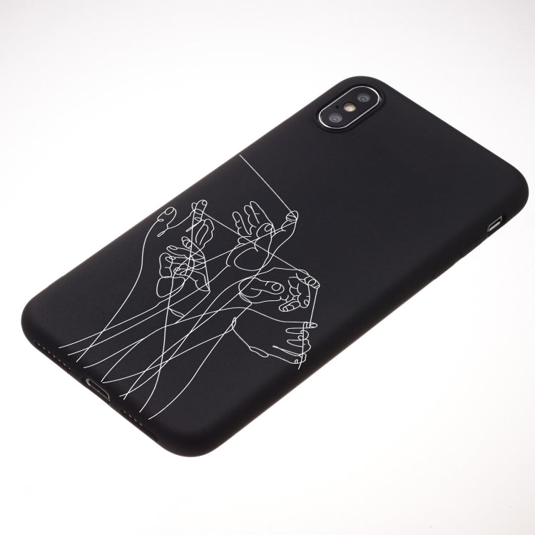 For iPhone XS Max Five Hands Painted Pattern Soft TPU Case