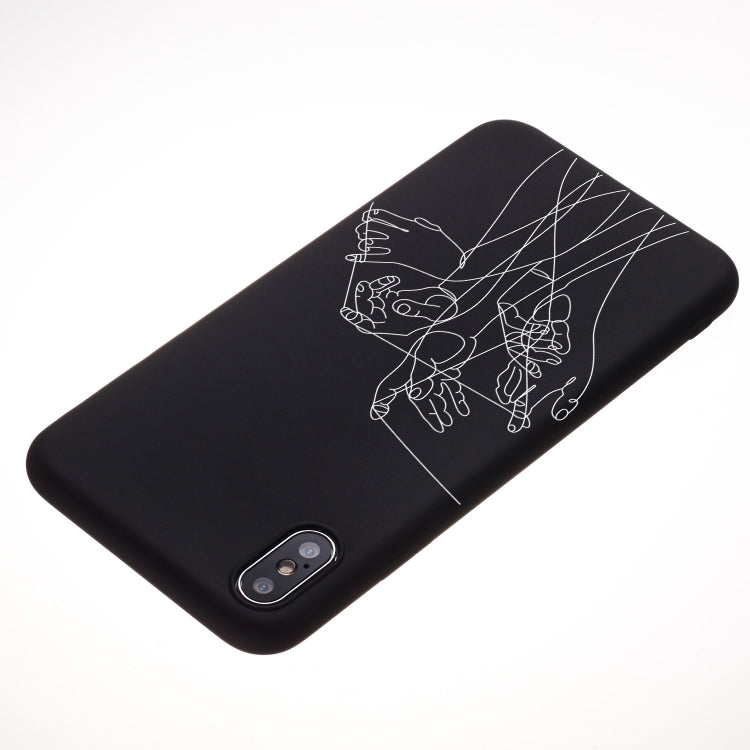 For iPhone XS Max Five Hands Painted Pattern Soft TPU Case