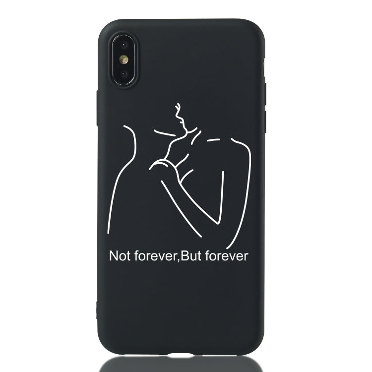 For iPhone XS Max Distance Painted Pattern Soft TPU Case