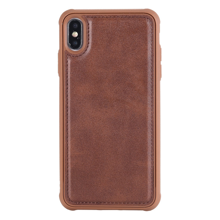 For iPhone XS Max Magnetic Shockproof TPU + PC + PU Leather Pasted Case