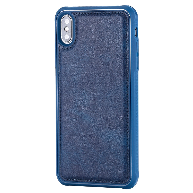 For iPhone XS Max Magnetic Shockproof TPU + PC + PU Leather Pasted Case