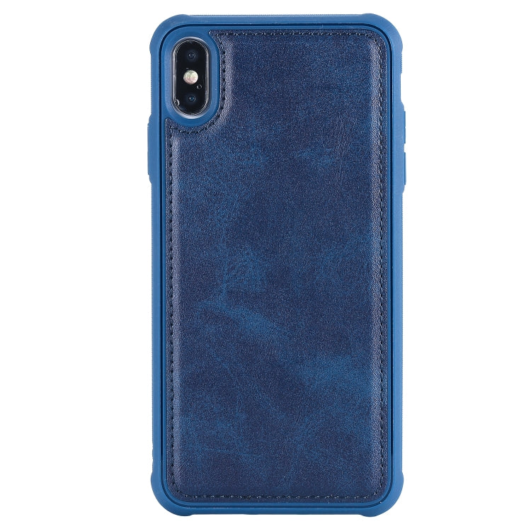For iPhone XS Max Magnetic Shockproof TPU + PC + PU Leather Pasted Case