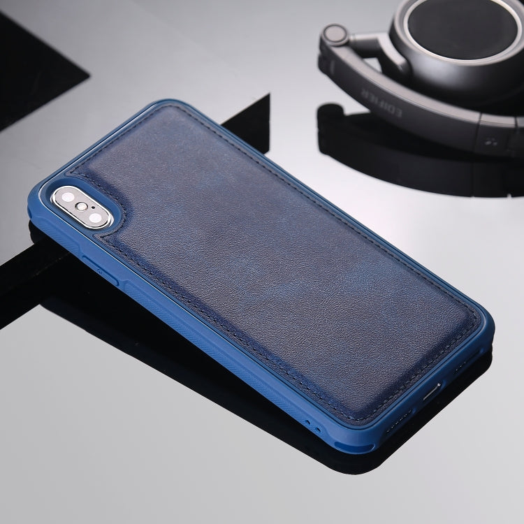 For iPhone XS Max Magnetic Shockproof TPU + PC + PU Leather Pasted Case