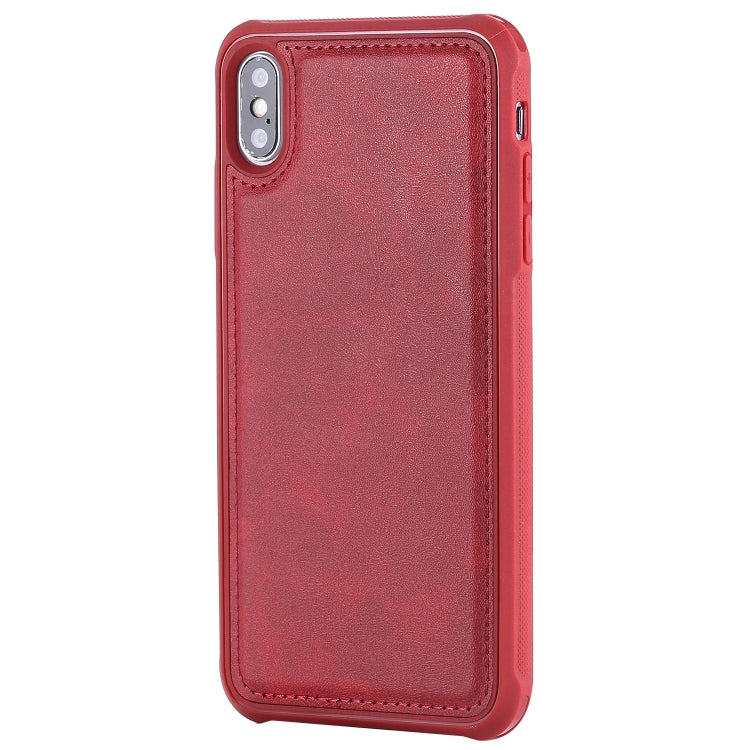 For iPhone XS Max Magnetic Shockproof TPU + PC + PU Leather Pasted Case