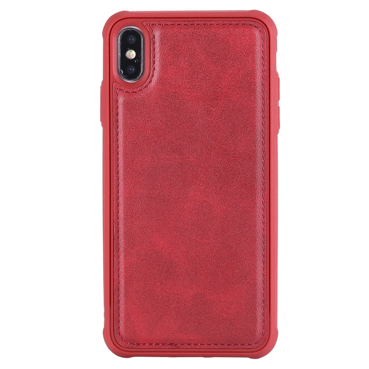 For iPhone XS Max Magnetic Shockproof TPU + PC + PU Leather Pasted Case