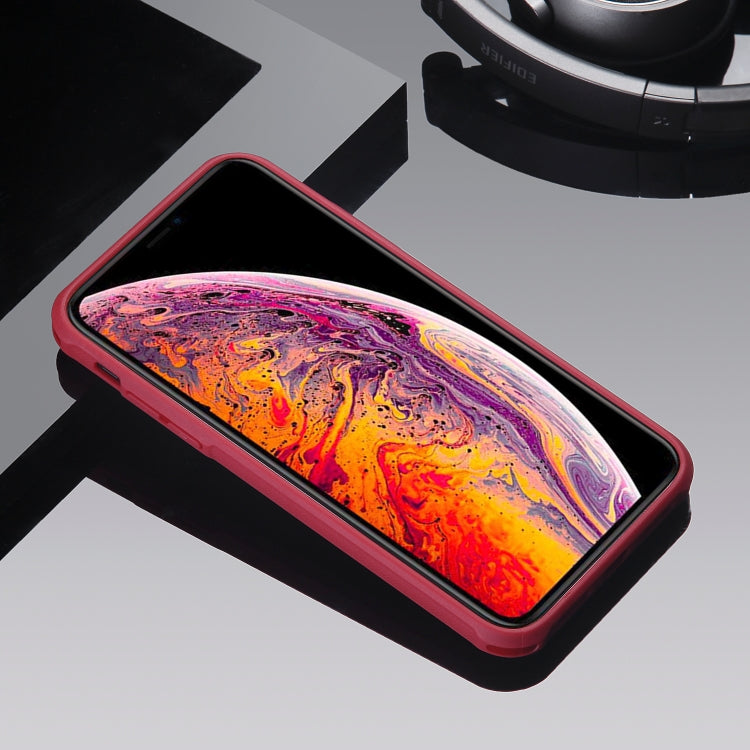 For iPhone XS Max Magnetic Shockproof TPU + PC + PU Leather Pasted Case