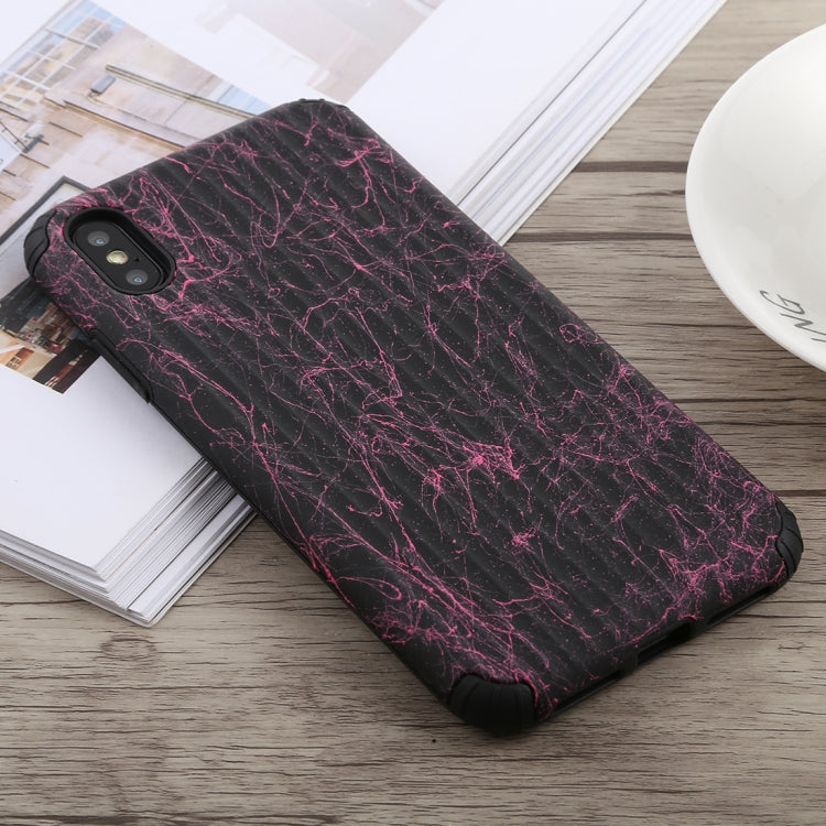 For iPhone XS Max Travel Box Shape Painted Marble Protective TPU + PC Case