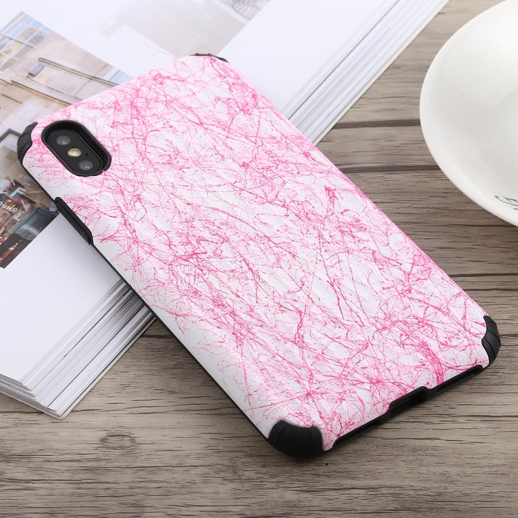 For iPhone XS Max Travel Box Shape Painted Marble Protective TPU + PC Case