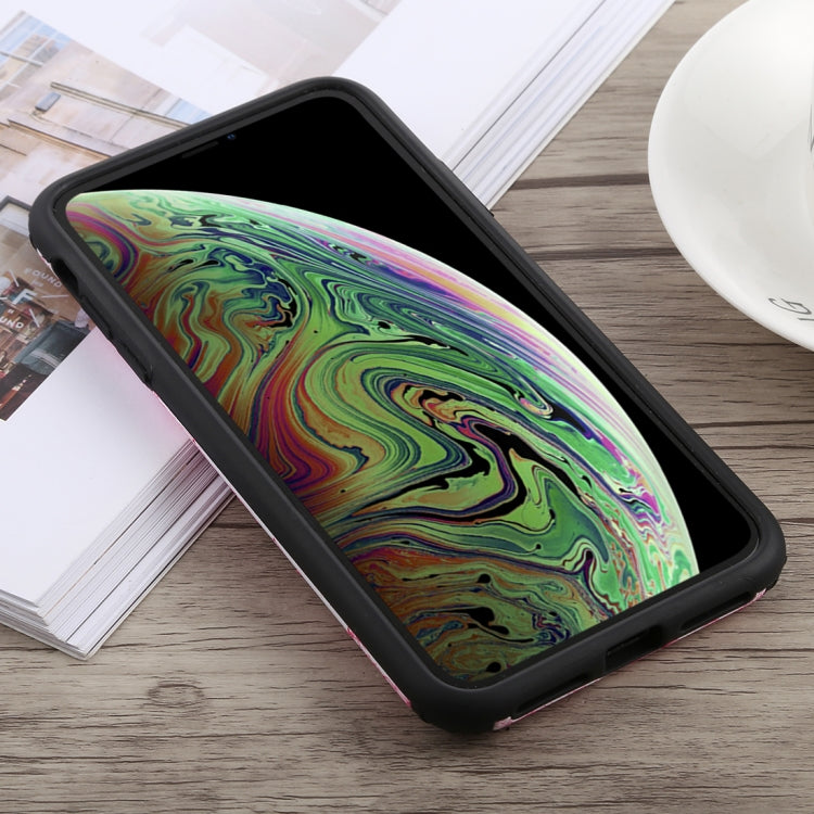 For iPhone XS Max Travel Box Shape Painted Marble Protective TPU + PC Case