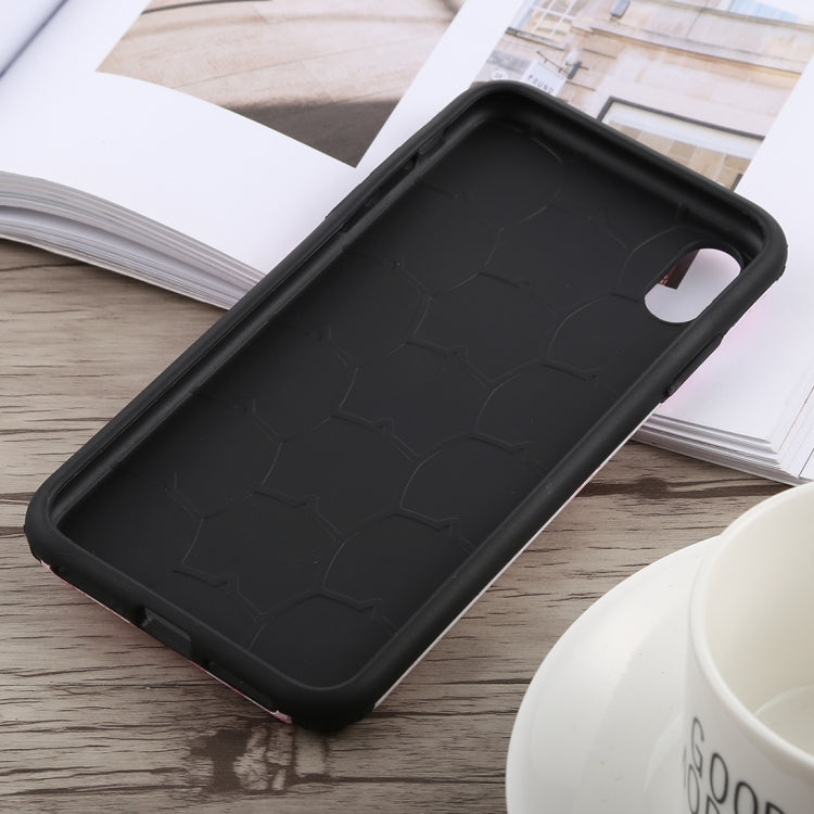 For iPhone XS Max Travel Box Shape Painted Marble Protective TPU + PC Case