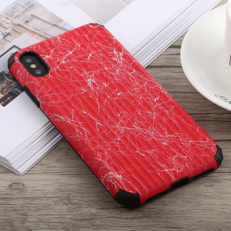 For iPhone XS Max Travel Box Shape Painted Marble Protective TPU + PC Case