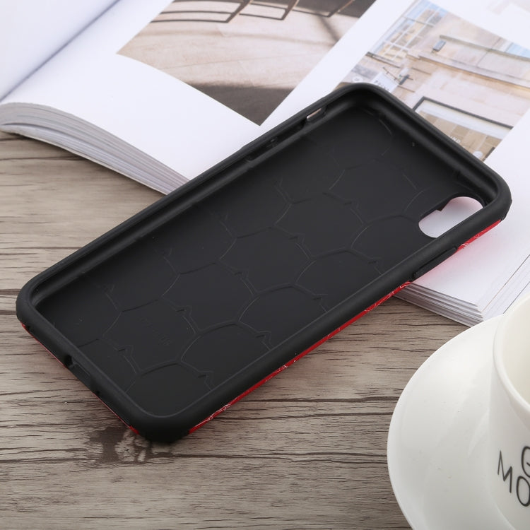For iPhone XS Max Travel Box Shape Painted Marble Protective TPU + PC Case