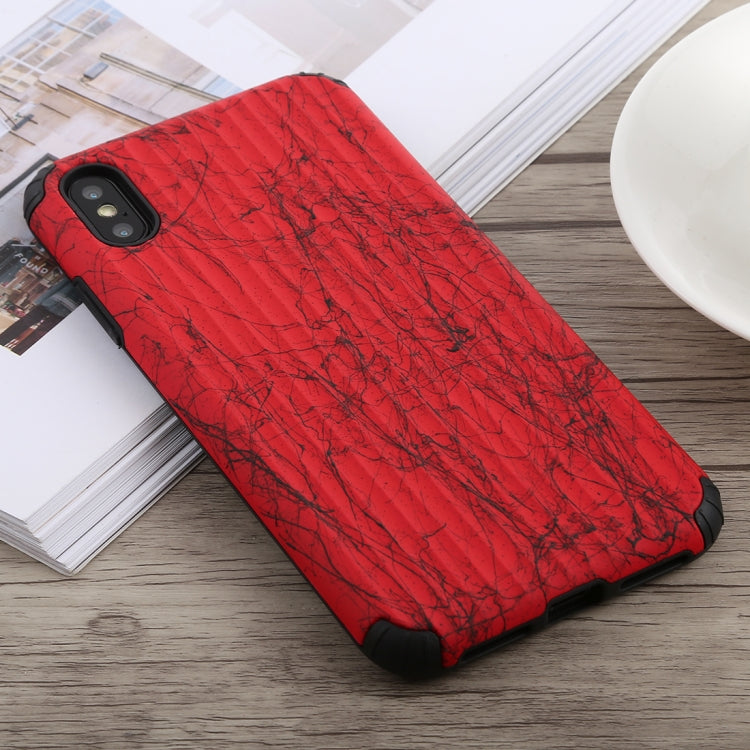 For iPhone XS Max Travel Box Shape Painted Marble Protective TPU + PC Case