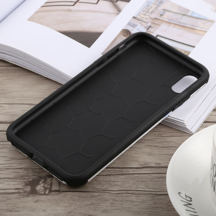 For iPhone XS Max Travel Box Shape Painted Marble Protective TPU + PC Case
