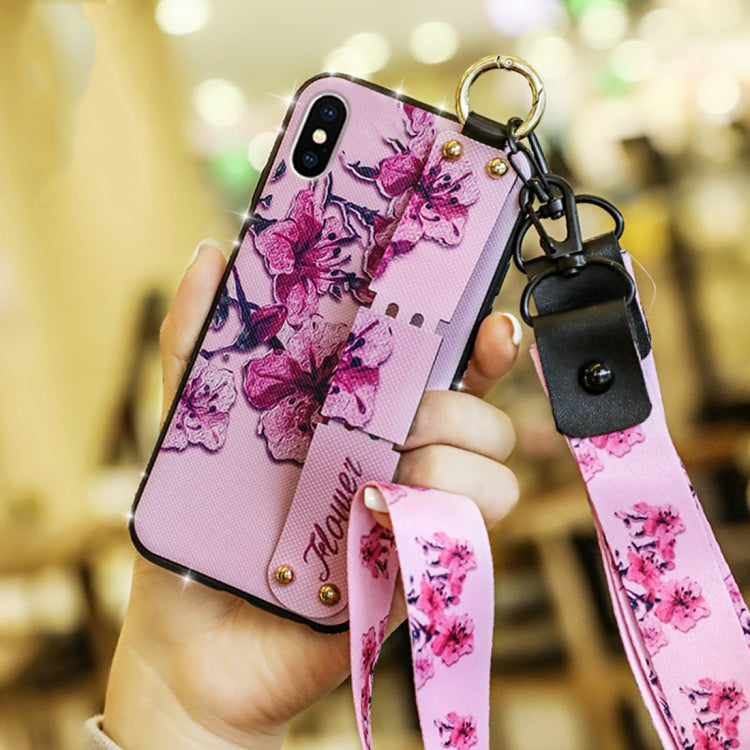 For iPhone XS Max Colorful Painted Shockproof TPU + Cloth Texture Case