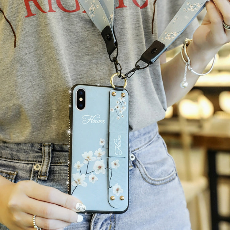 For iPhone XS Max Colorful Painted Shockproof TPU + Cloth Texture Case