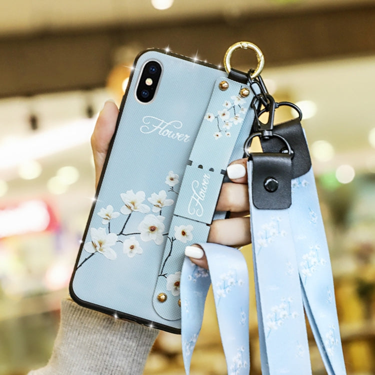 For iPhone XS Max Colorful Painted Shockproof TPU + Cloth Texture Case