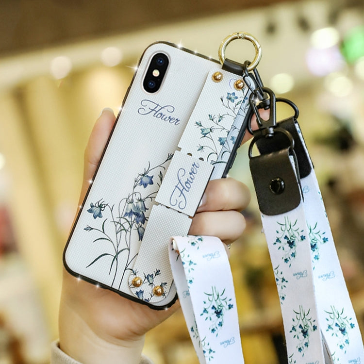 For iPhone XS Max Colorful Painted Shockproof TPU + Cloth Texture Case