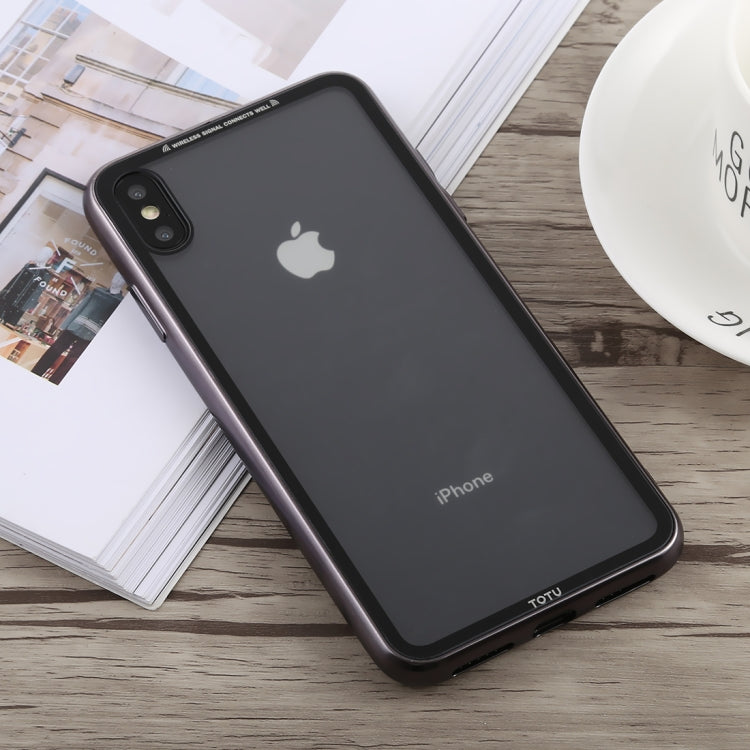 For iPhone XS Max TOTUDESIGN Style Series Electroplating Transparent TPU + PC Case (Grey)