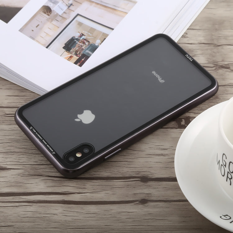 For iPhone XS Max TOTUDESIGN Style Series Electroplating Transparent TPU + PC Case (Grey)