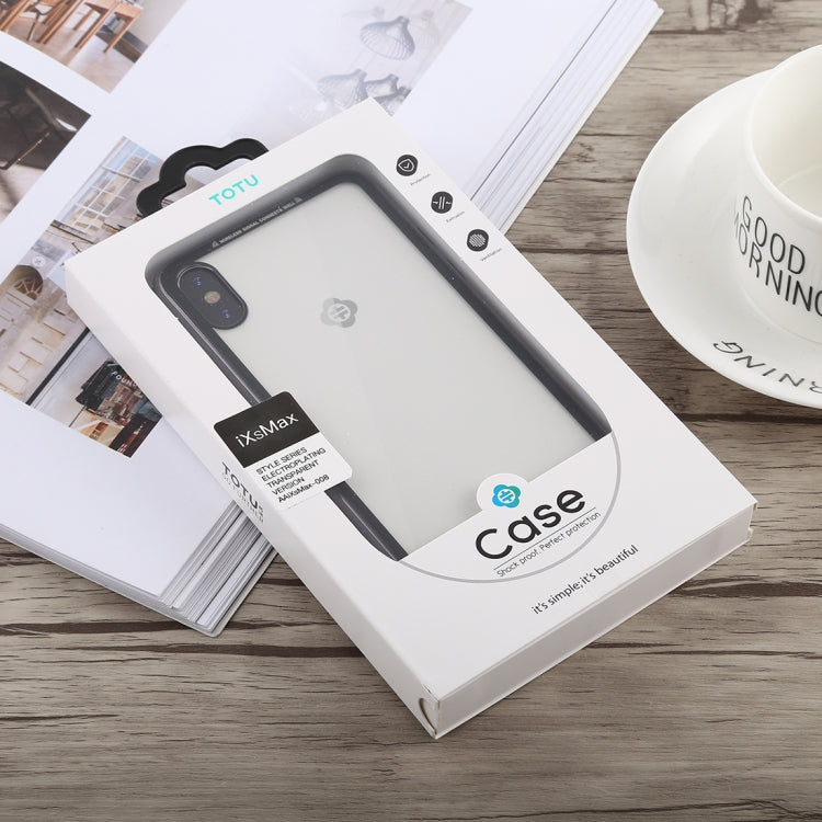 For iPhone XS Max TOTUDESIGN Style Series Electroplating Transparent TPU + PC Case (Grey)