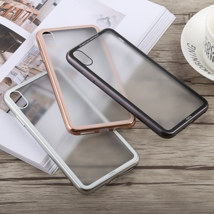 For iPhone XS Max TOTUDESIGN Style Series Electroplating Transparent TPU + PC Case (Grey)