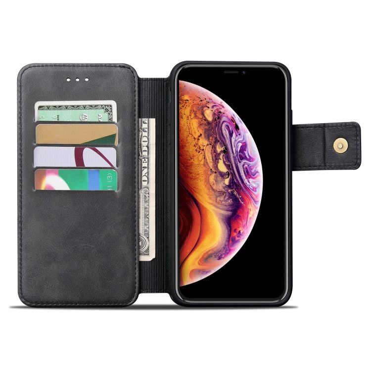 For iPhone XS Max Cowhide Texture Magnetic Absorption Detachable Horizontal Flip Leather Case with Holder & Card Slots & Wallet