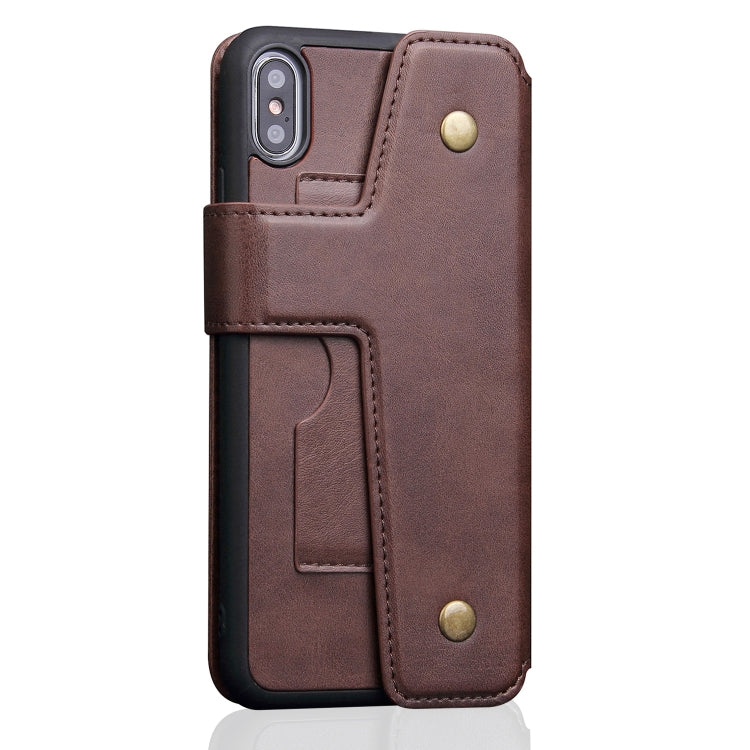 For iPhone XS Max Cowhide Texture Magnetic Absorption Detachable Horizontal Flip Leather Case with Holder & Card Slots & Wallet