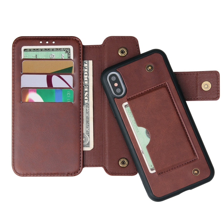 For iPhone XS Max Cowhide Texture Magnetic Absorption Detachable Horizontal Flip Leather Case with Holder & Card Slots & Wallet