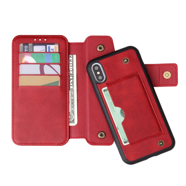 For iPhone XS Max Cowhide Texture Magnetic Absorption Detachable Horizontal Flip Leather Case with Holder & Card Slots & Wallet