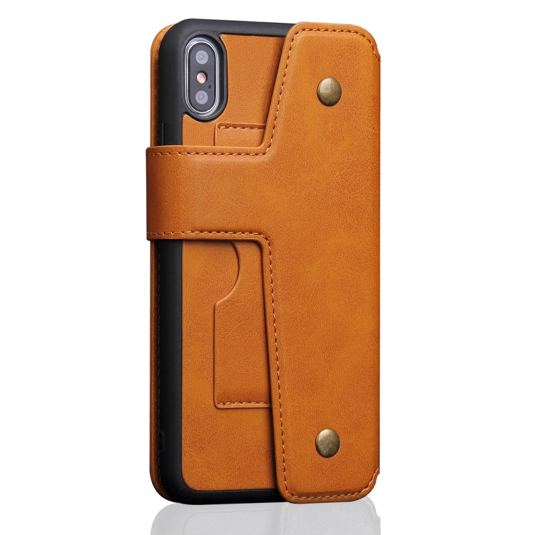 For iPhone XS Max Cowhide Texture Magnetic Absorption Detachable Horizontal Flip Leather Case with Holder & Card Slots & Wallet