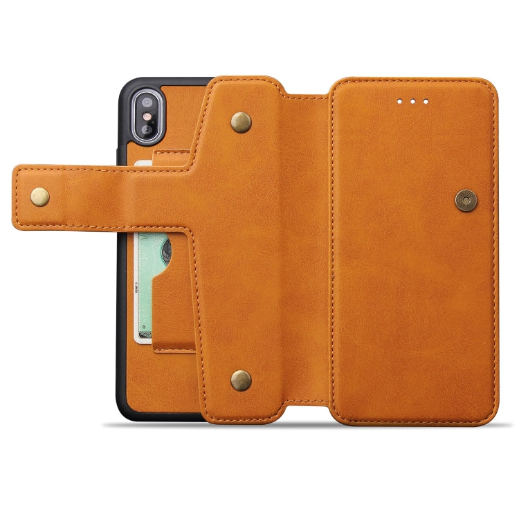 For iPhone XS Max Cowhide Texture Magnetic Absorption Detachable Horizontal Flip Leather Case with Holder & Card Slots & Wallet