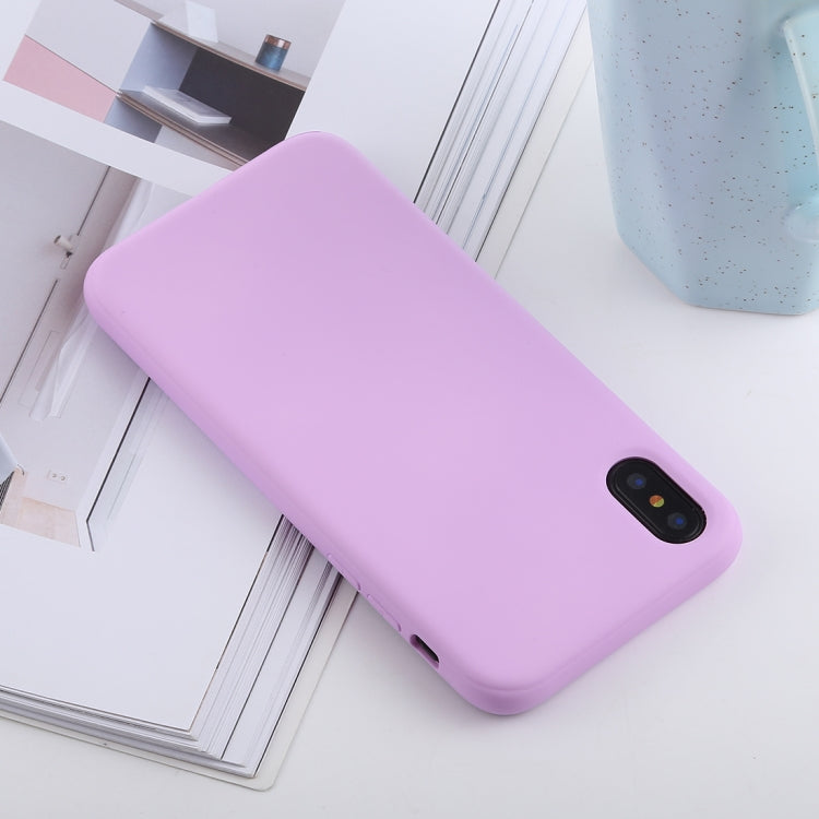 For iPhone XS Max Shockproof Solid Color Liquid Silicone Feel TPU Case