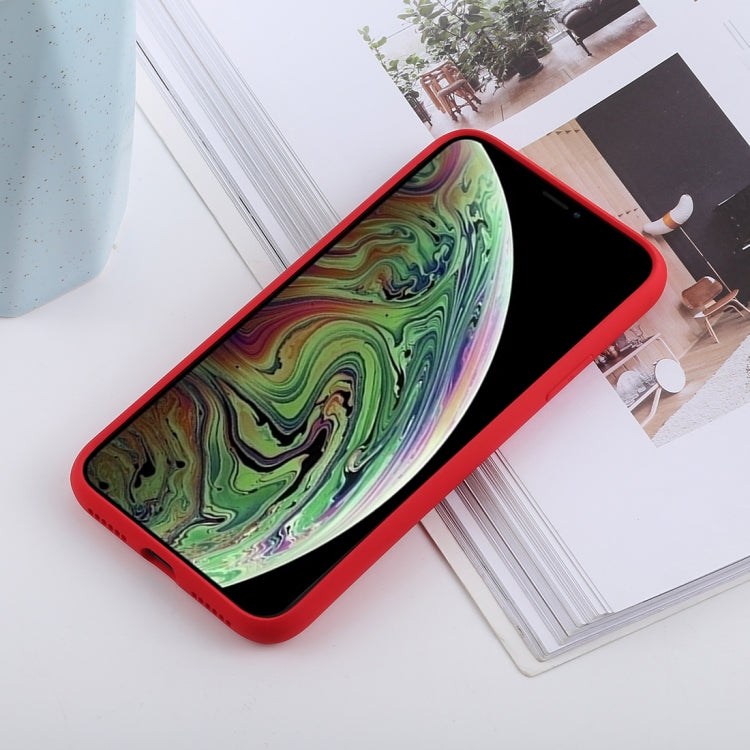 For iPhone XS Max Shockproof Solid Color Liquid Silicone Feel TPU Case