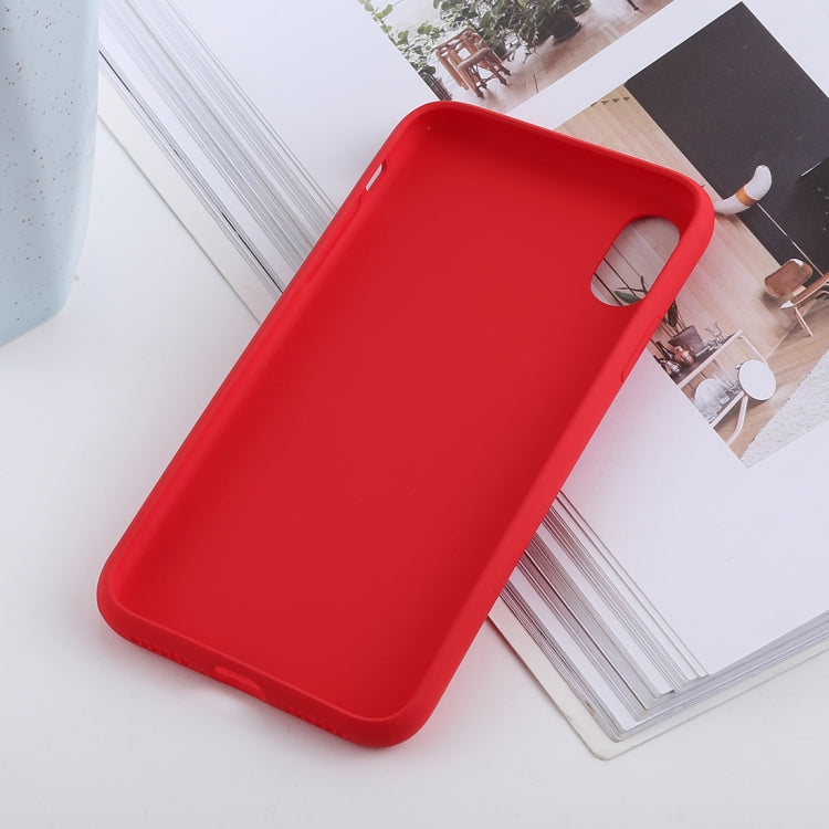 For iPhone XS Max Shockproof Solid Color Liquid Silicone Feel TPU Case