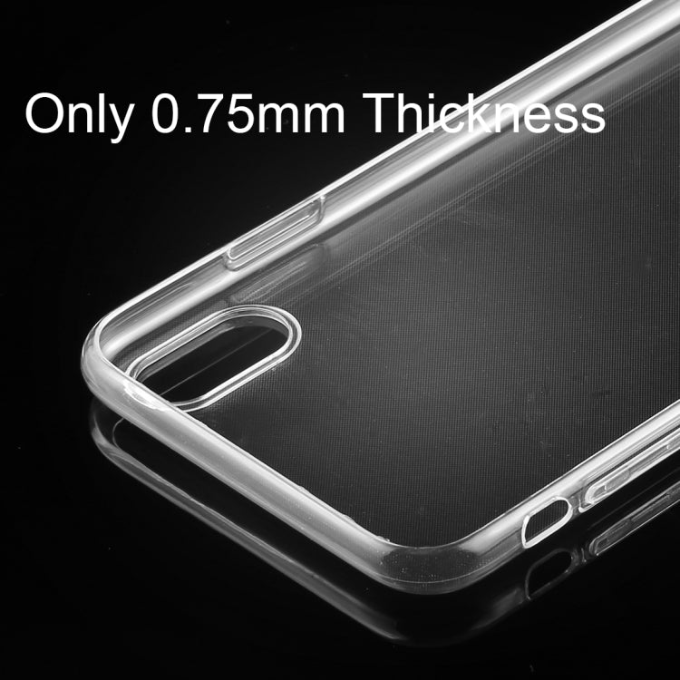 For iPhone XS Max 50 PCS 0.75mm TPU Ultra-thin Transparent Case