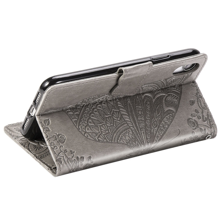 For iPhone XS Max Butterfly Love Flowers Embossing Horizontal Flip Leather Case with Holder & Card Slots & Wallet & Lanyard