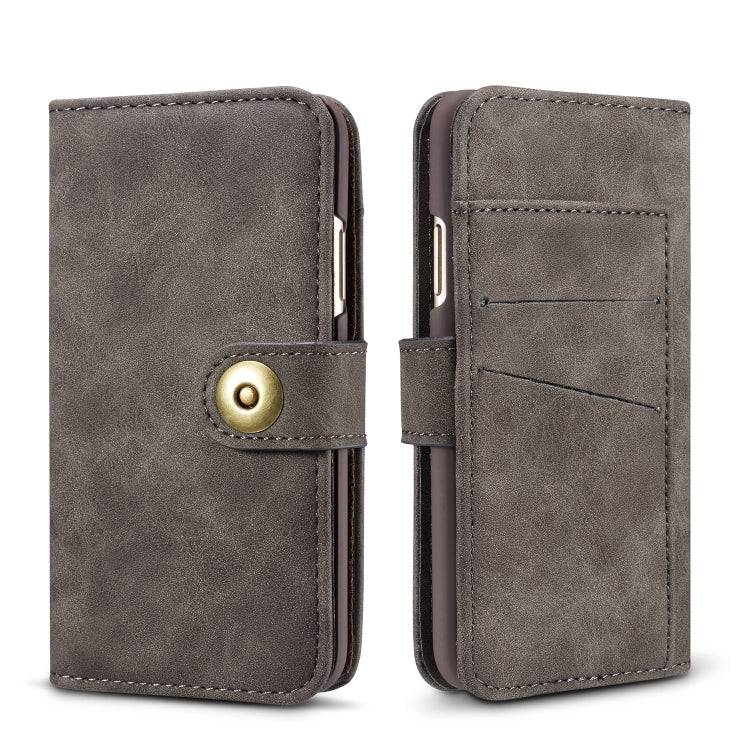 For iPhone XS Max Magnetic Absorption Detachable Retro Style Horizontal Flip Leather Case with Card Slots & Wallet