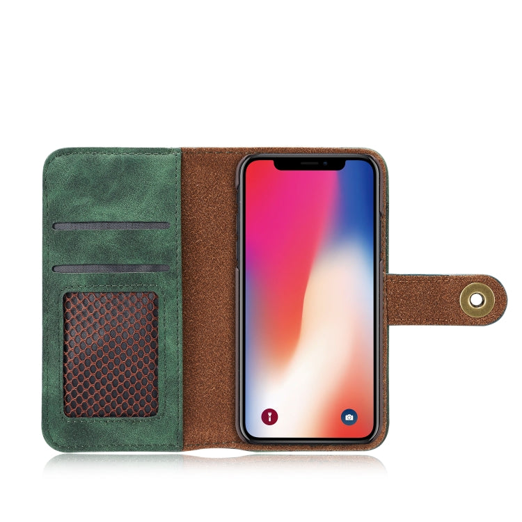 For iPhone XS Max Magnetic Absorption Detachable Retro Style Horizontal Flip Leather Case with Card Slots & Wallet