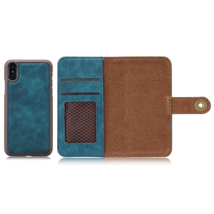 For iPhone XS Max Magnetic Absorption Detachable Retro Style Horizontal Flip Leather Case with Card Slots & Wallet
