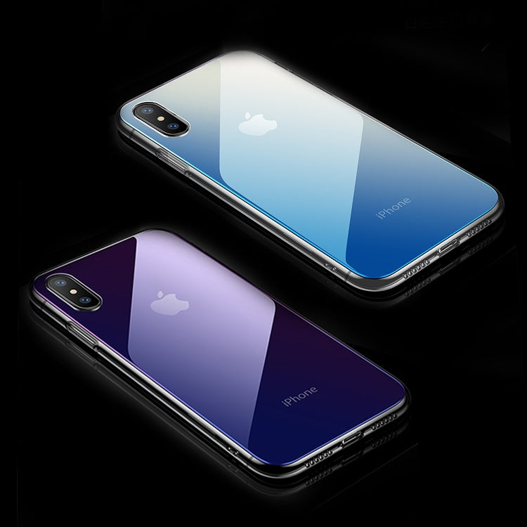 For iPhone XS Max CAFELE Gradient Color Glass Case